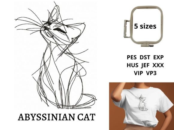 Abyssinian Cat Line Art Embroidery Review