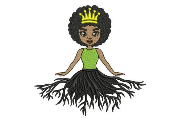 Black Cute Girl with Afro Hair. Roots