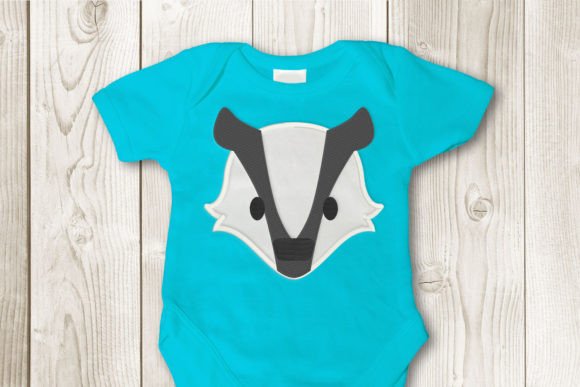 English Badger Face Applique