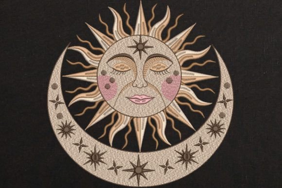 Face Sleepping Sun Moon and Stars Embroidery Review
