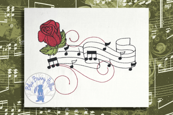 Rose and Music Embroidery Design Review